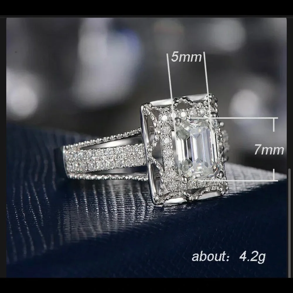Gorgeous Women 925 Silver Jewelry White Sapphire Ring